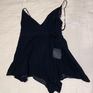 Lulu’s Sleeveless Black Romper with V-Neck